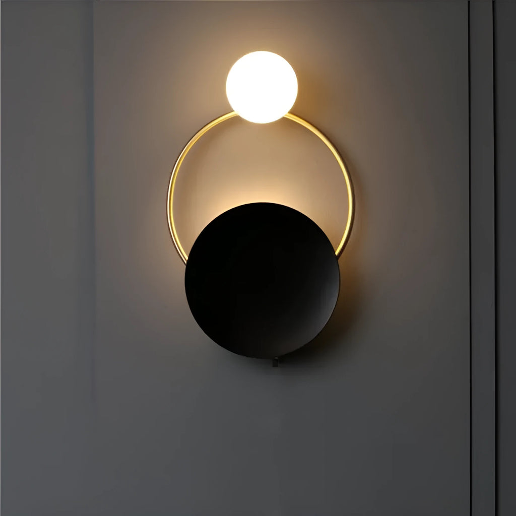 Post-modern iron ring wall lamp with antlers shape measuring 25x36mm for hotel restaurant use