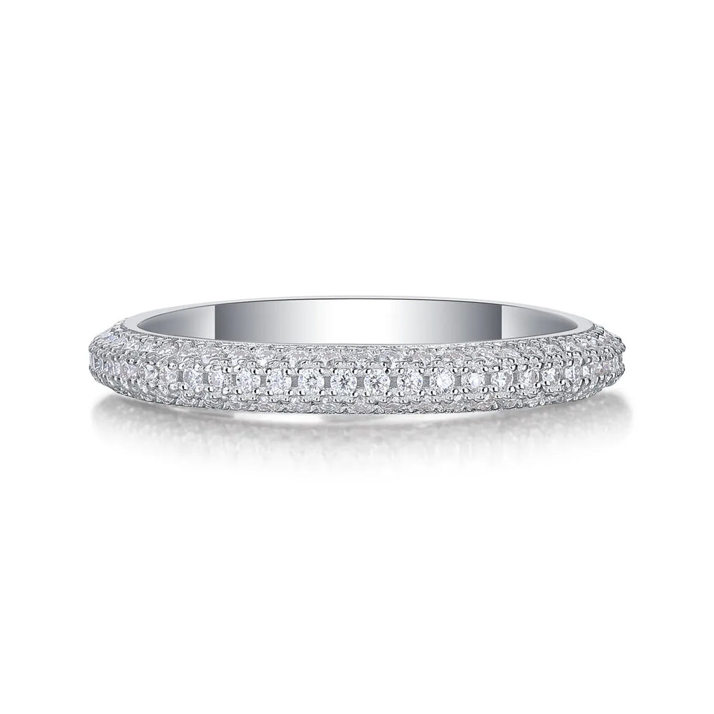 Mr. Right moissanite wedding ring set S925 silver platinum-plated gold colour with GRA certificate