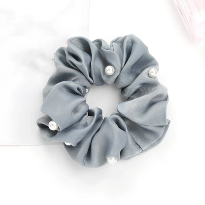 Cotton fabric hair elastic with 2.5cm width and 8cm diameter in assorted colours