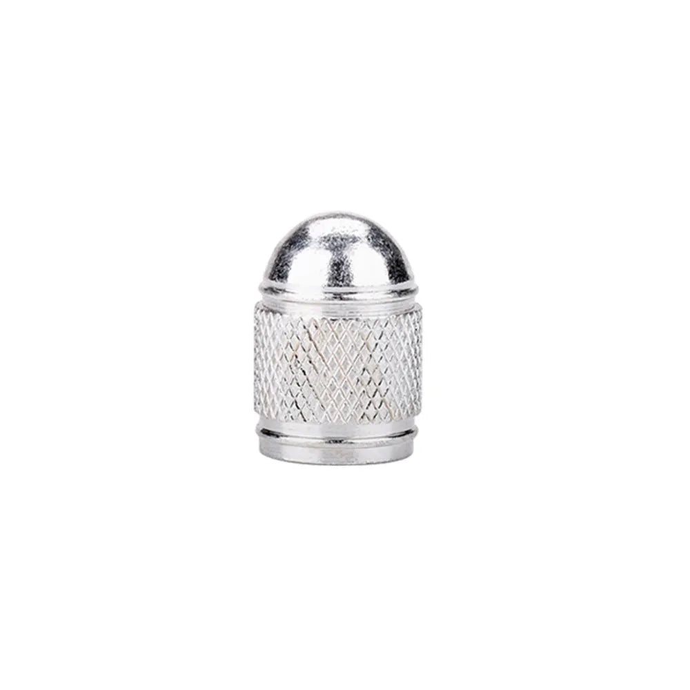 Aluminium mountain bike tyre valve cap in five colour options: black, blue, gold, red, silver.