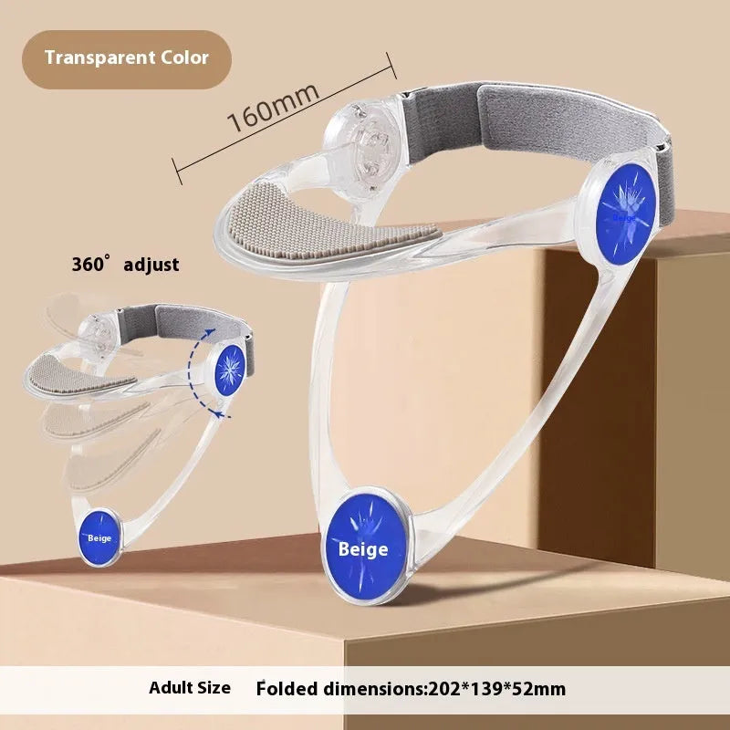 Adjustable cervical spine support brace in transparent, blue or pink for adults and children