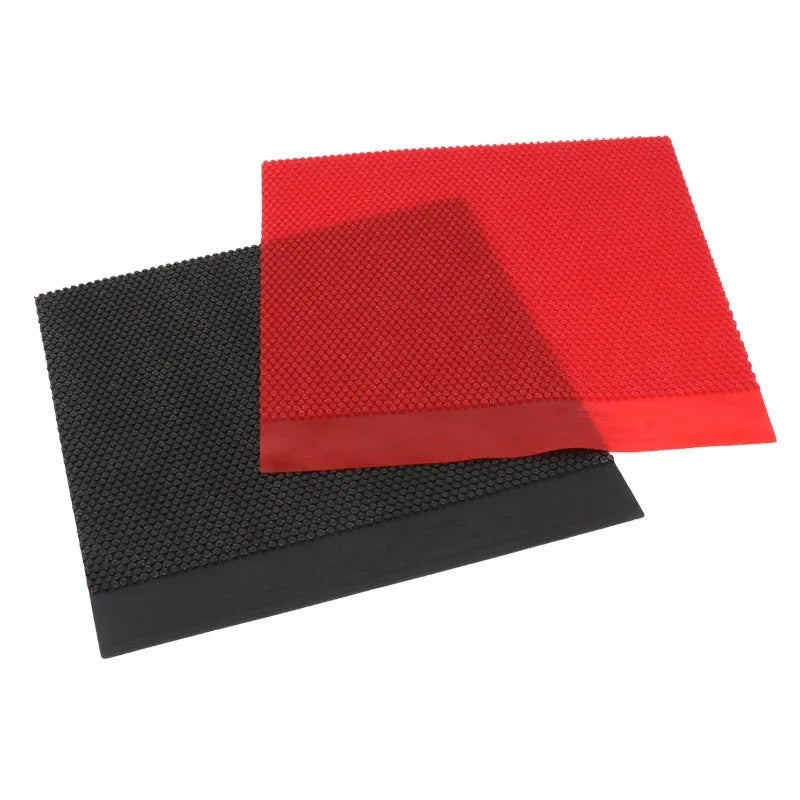 Single uncut sheet of black small particle table tennis racket rubber.