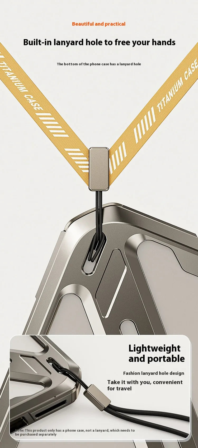 Titanium alloy metal phone case for iPhone with hollow heat dissipation design in titanium gray colour