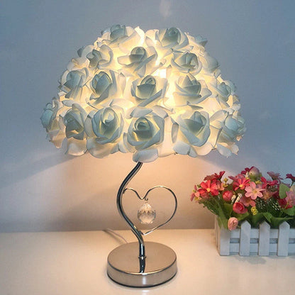 Wedding decoration lamp with roses flower design for bedroom and desk, available in multiple colors and sizes