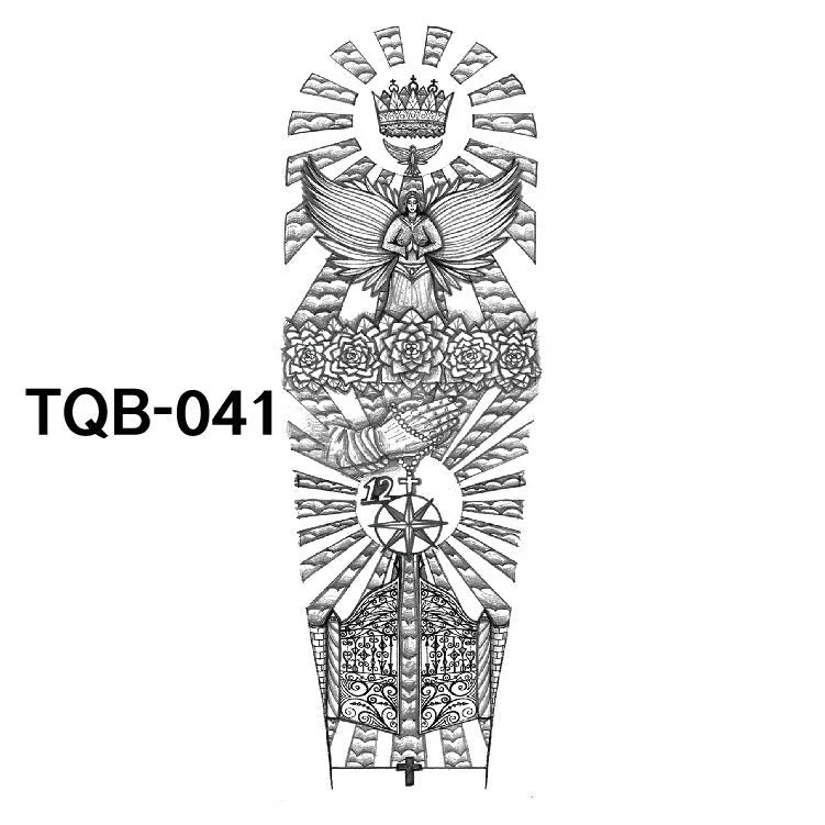 Waterproof full arm tattoo sticker with vibrant designs for temporary body art