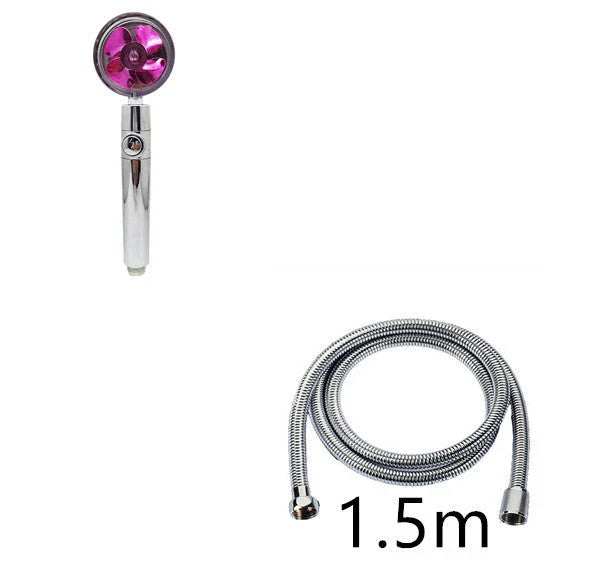 High-pressure handheld shower nozzle with cotton filter and stop button in various colours