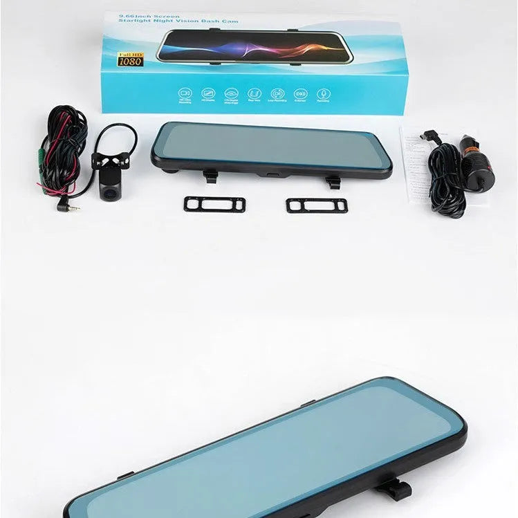10-inch full touch screen car dash camera with front and rear lenses for dual recording