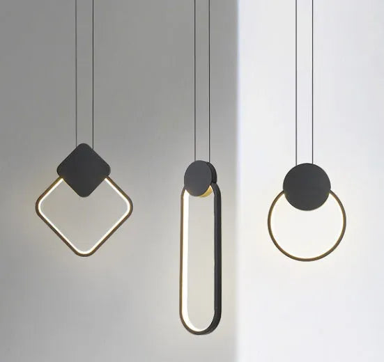 Modern simplicity black chandelier bedside bedroom light for 220V use