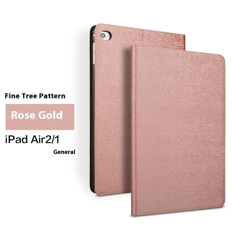 Sapphire blue imitation leather iPad cover with integrated sleep bracket for universal model fit.
