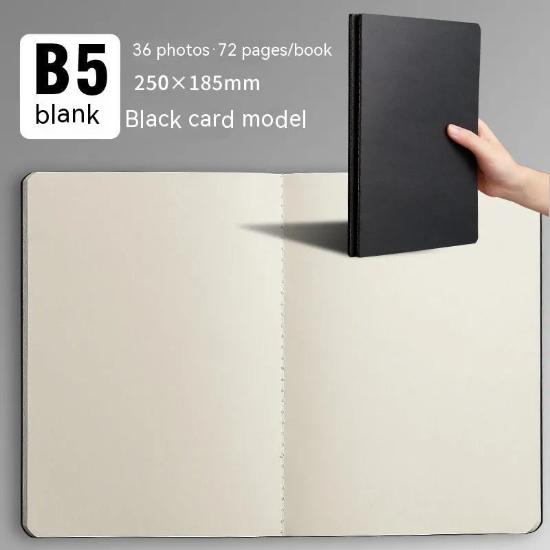 B5 notebook with stitching binding, kraft paper cover, and lined interior pages