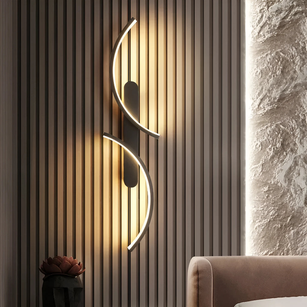 Minimalist black line wall lamp with three-colour light, available in 60cm 80cm 100cm lengths for living room or bedroom