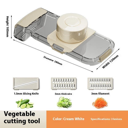 2in1 multifunctional vegetable cutter with five replaceable blades for efficient food preparation