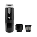Black portable K-Cup coffee machine for vehicles and outdoor use