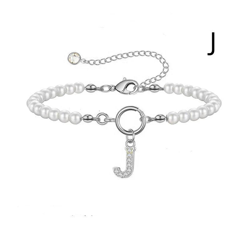 2024 personalised initial pearl bracelet for women with toggle clasp