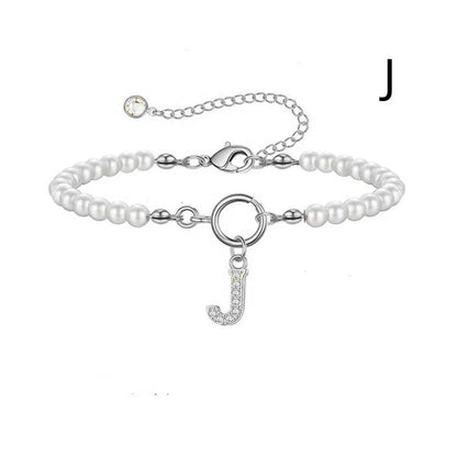 2024 personalised initial pearl bracelet for women with toggle clasp