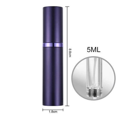 Compact perfume vaporizer in various colours with leak-proof design for travel