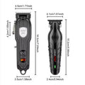 Black USB rechargeable hair clipper and foil shaver set with LCD display for men's grooming