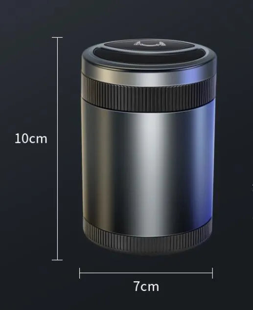 Automatic sensing ashtray with USB outlet in black, blue, grey or red for vehicle, home and office use