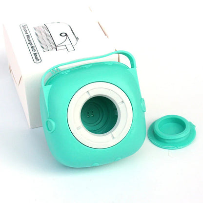 Silicone pet bath massage gloves with shampoo dispenser for gentle cleaning and massage