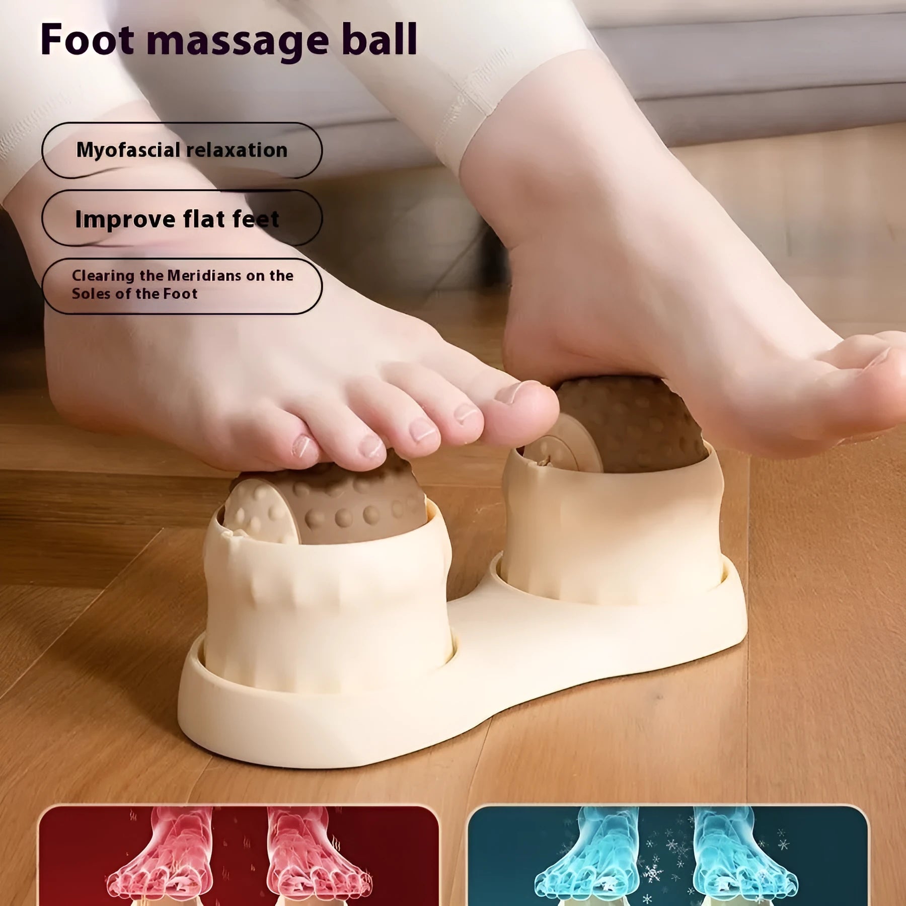 Caramel mocha and green dual-ball and single-ball massage balls for muscle compress therapy.