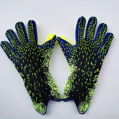 Children's football goalkeeper gloves with rubber palms in red, green, black, or orange colours