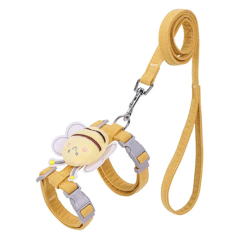 Pet hand holding rope set with chest strap, four colour options, sizes XS to M