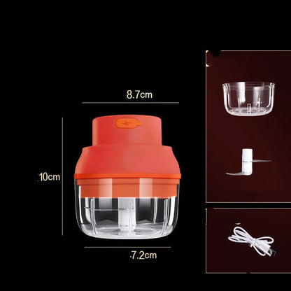 Mini Electric Garlic Masher with stainless steel blade for quick chopping