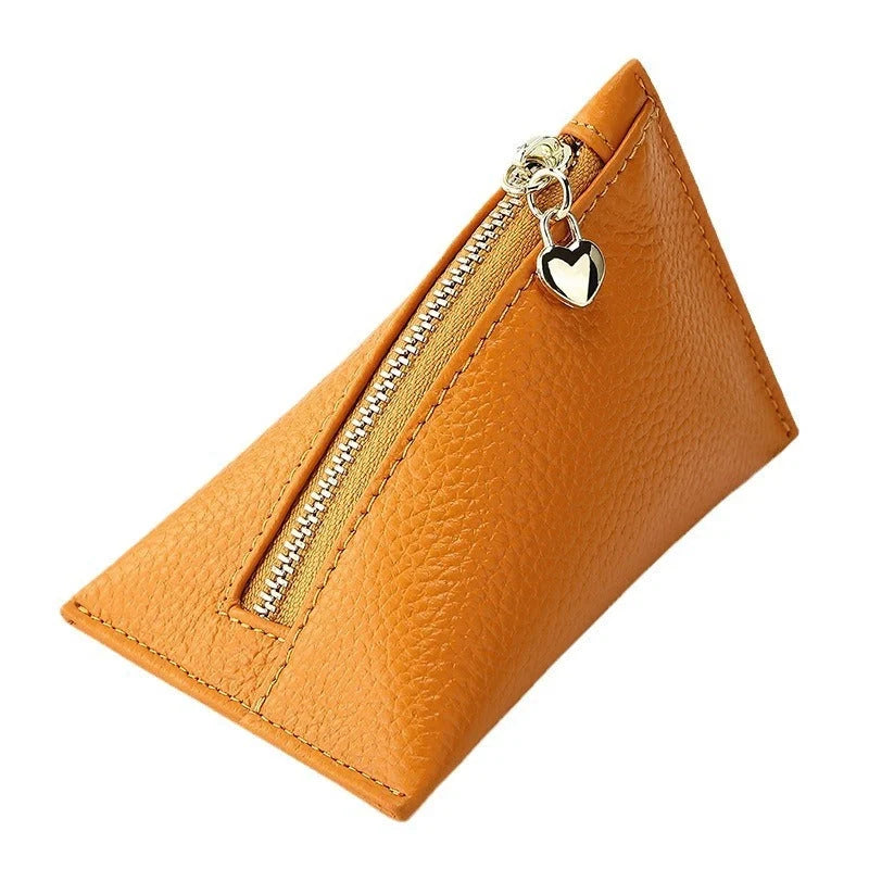 Women's mini coin purse in first layer cowhide, waterproof, available in six colours