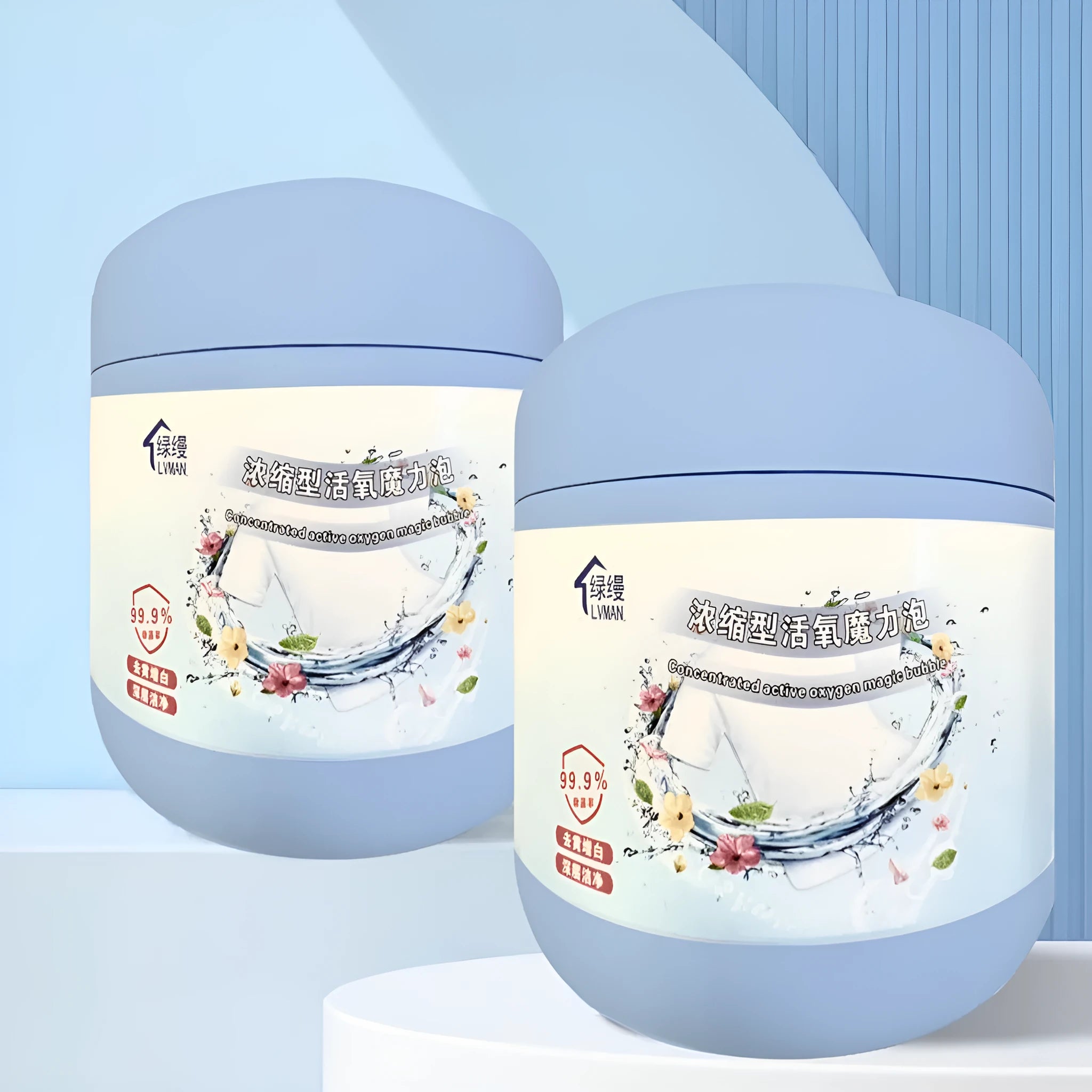 400g bottle of active oxygen bleaching powder for laundry stain removal.