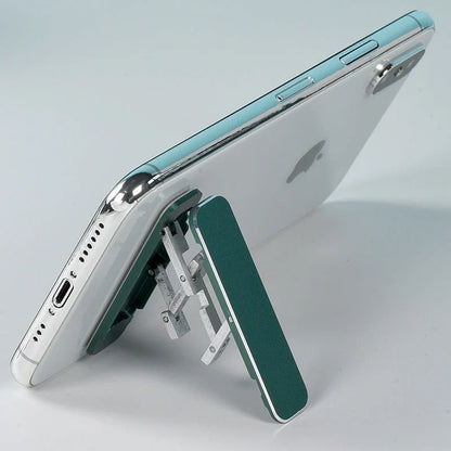 Portable aluminium alloy universal phone holder with folding design for hands-free use