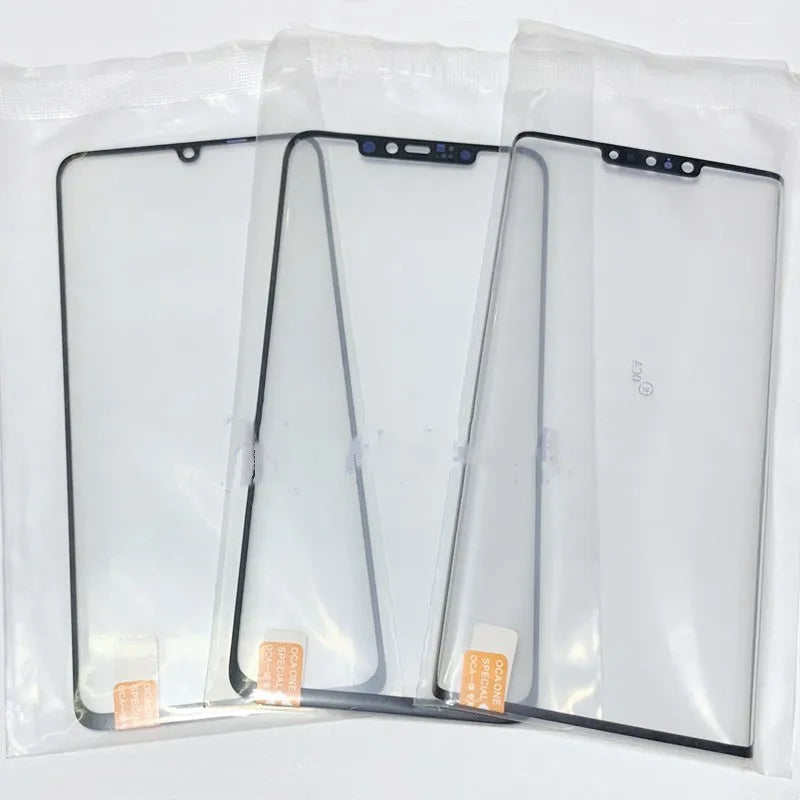 Replacement touch screen glass for OnePlus 7 Pro mobile phone showing front view.