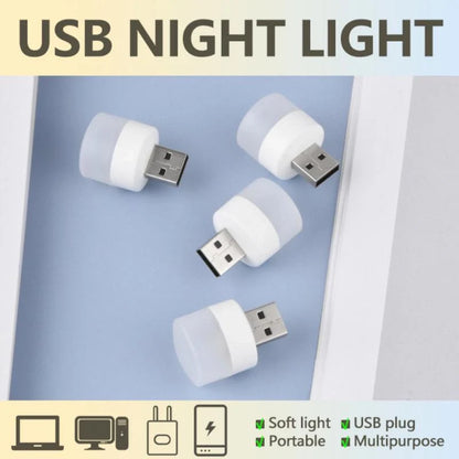 Compact USB LED night light in multiple colours for eye protection and portable use