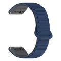 Jiaming silicone magnetic watch band in black with retaining ring style, 22mm width