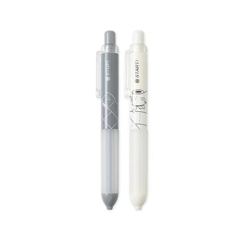 Black and white 0.5mm mechanical pencils with a soft grip section and push-button top.