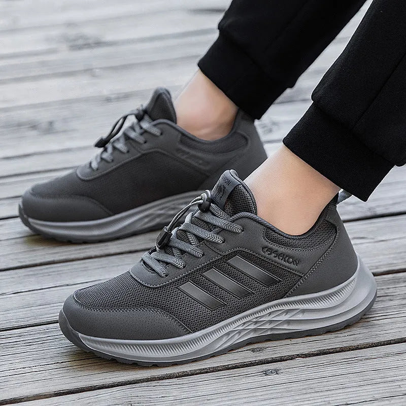 Breathable mesh slip-on mom shoes with elastic band and non-slip sole in various colours.