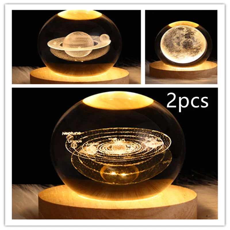 Magical Galaxy Crystal Ball Lamp with captivating 3D celestial lighting effects