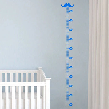 Children's beard height measurement wall sticker in black, 57cm by 12cm