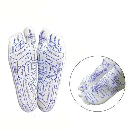 Acupressure foot massager socks with reflexology charts for enhanced therapy
