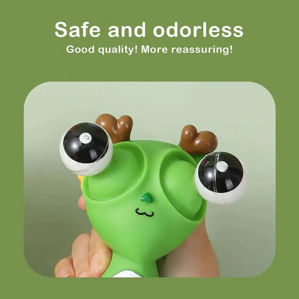 Cute staring dragon eyeball burst squeeze toy in orange colour on white background