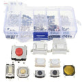 Box containing 250 industrial SMT touch switch buttons for circuit board assembly