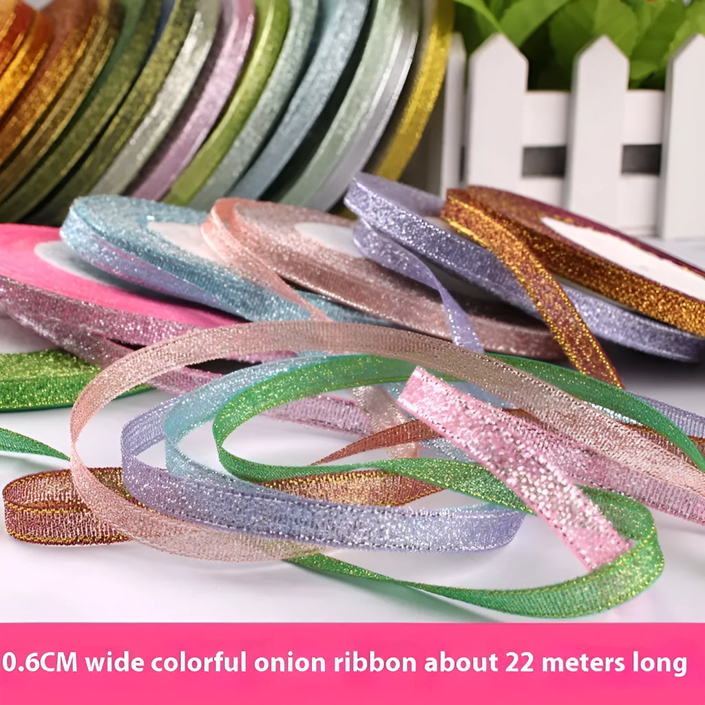 A roll of narrow 0.6cm wide polyester ribbon in a chosen colour from a palette of 23 options.
