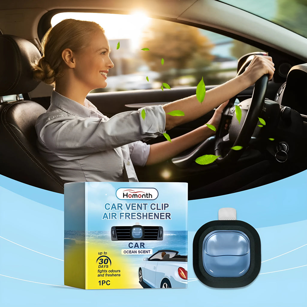 Car air outlet aromatherapy clip attached to a vehicle air vent, 20g lasting fragrance deodoriser with solvent and essence