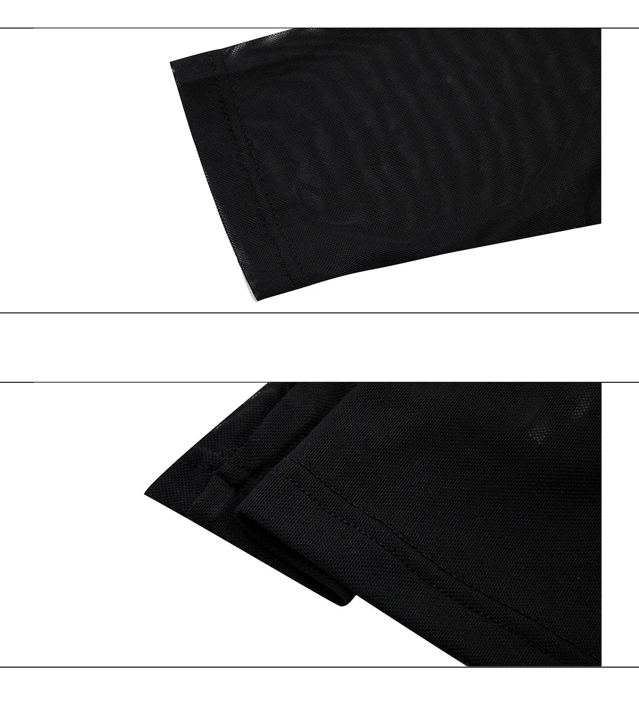Men's black mesh bottoming shirt with long sleeves and slim fit design