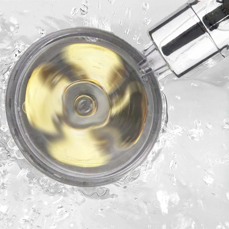 High-pressure handheld shower nozzle with cotton filter and stop button in various colours