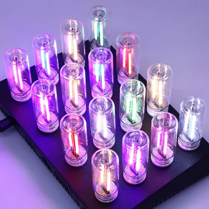 RX9001 transparent glass USB touch night lamp showing compact size and modern design.