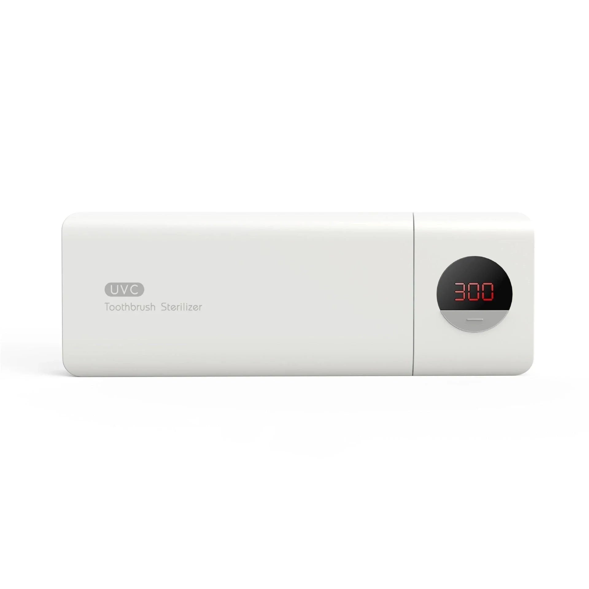 Rechargeable toothbrush holder with UV sterilization in Literary White and Bean Sand Green