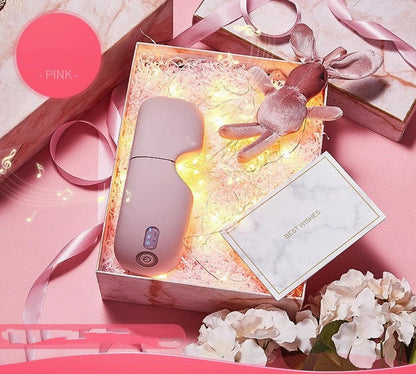 Bluetooth Music Eye Massager with air pressure and hot compress features in a compact leather case