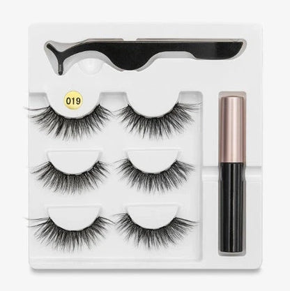 Magnetic false eyelashes set for easy, glue-free application