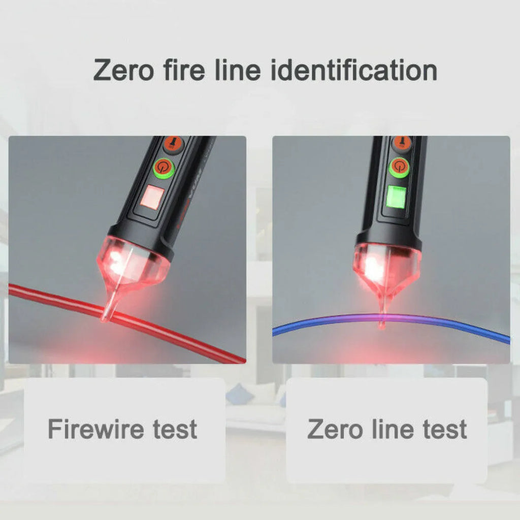 Black intelligent test pencil with sensor tip for voltage detection and automatic shut-off feature