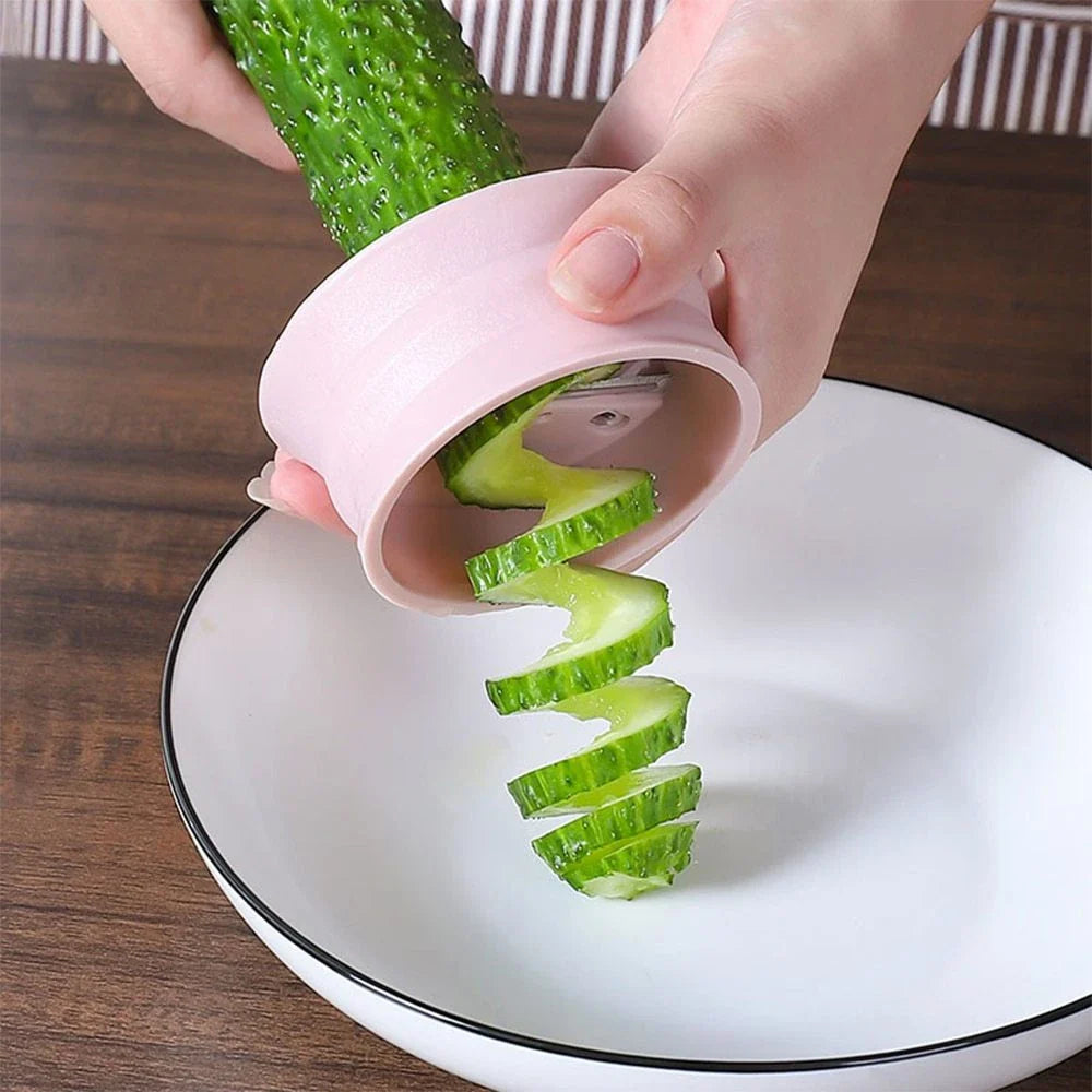 Versatile spiral slicer for slicing lemons, vegetables, and more into creative spirals for Kiwi kitchens